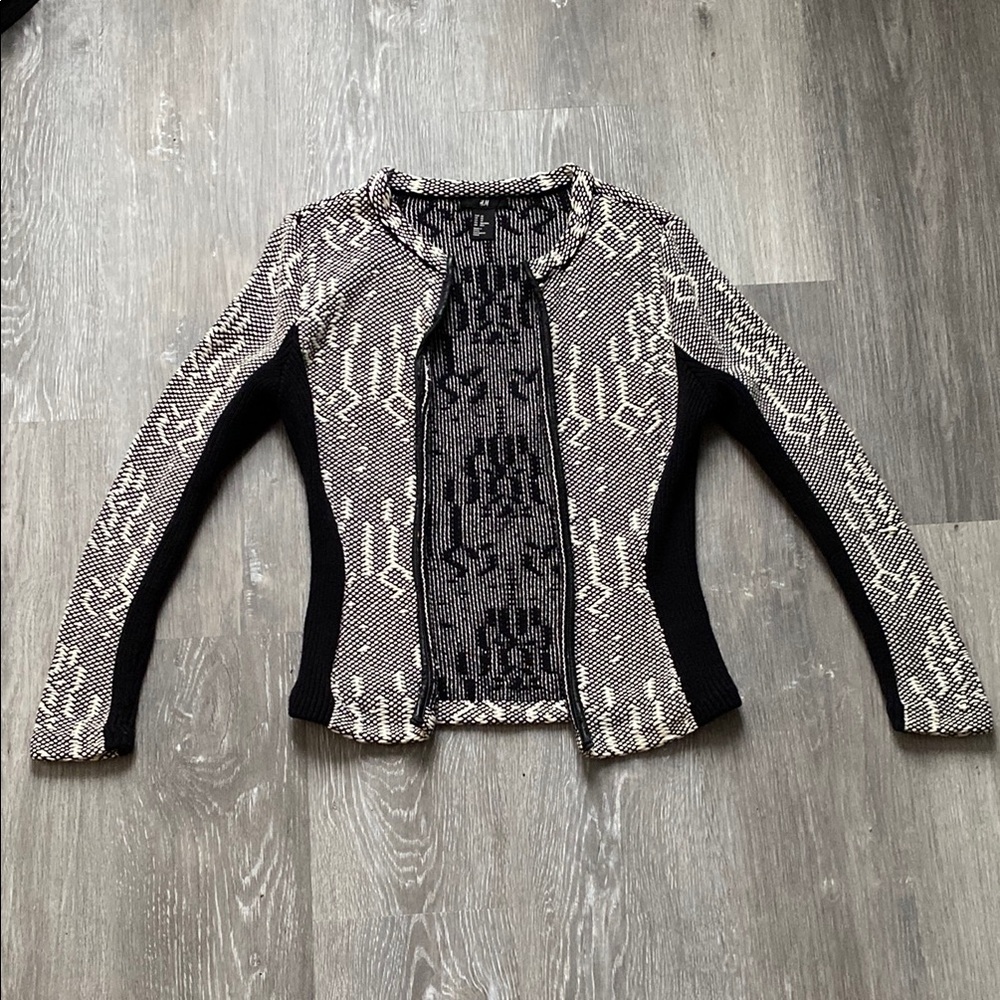 Elegant Black and White Women's Sweater
